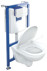 Bild von VILLEROY & BOCH  O.novo WC Tiefspüler mit WC-Sitz, Vorwandelement und Betätigungsplatte weiß (Combi-Pack), wandhängend, 5660D301 Weiß Alpin