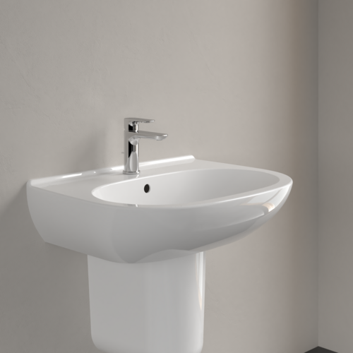 VILLEROY BOCH O.novo Waschbecken, 650 x 510 x 200 mm, Weiß Alpin CeramicPlus, mit Überlauf #516065R1