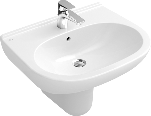 VILLEROY BOCH O.novo washbasin, 550 x 450 x 200 mm, white Alpine CeramicPlus, with overflow #516055R1 resmi