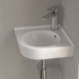 Bild von VILLEROY BOCH O.novo Eck-Handwaschbecken, 400 x 320 x 145 mm, Weiß Alpin CeramicPlus, mit Überlauf, ungeschliffen 731032R1
