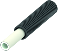 TECE TECEflex Mehrschichtverbundrohr PE-Xc/Al/PE-RT im Wellschutzrohr, schwarz, Dim. 14, 15 x 2,6 mm, Rolle #731014