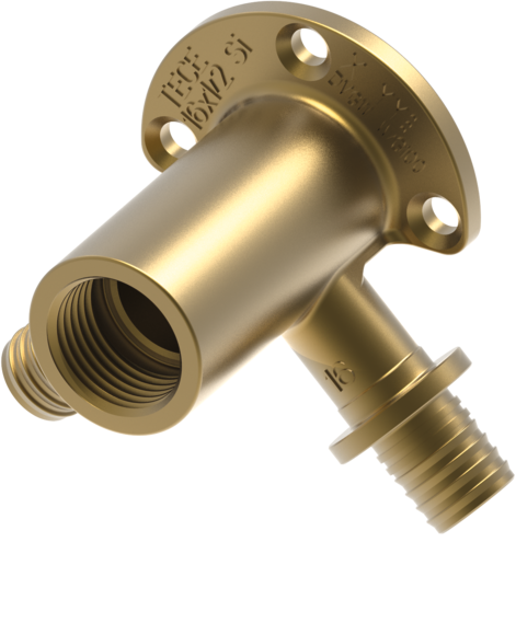 TECE TECEflex Doppelwandscheibe 90° lang 16 x 1/2" x 16, Siliziumbronze #708628