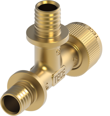 TECE TECEflex Schnelladapter T-Stück Durchgang Dimension 16 x 16 x 1/2", Siliziumbronze #708632