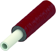 TECE TECEflex Mehrschichtverbundrohr PE-Xc/Al/PE-RT vorgedämmt, 6 mm Dämmung, rot, Dim. 16, 17 x 2,75 mm, Rolle #731116