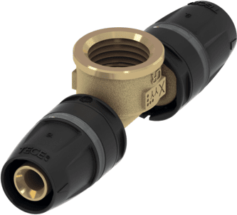 TECE TECElogo-Push T-Stück IG Standard Messing, Dim. 16 x 1/2" x 16 #8610402
