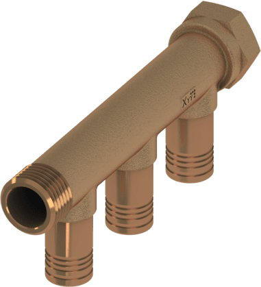 TECE TECElogo-Push Universal-Verteiler 2-fach Dimension 20 x 3/4", Rotguss/Si-Bronze #8733002