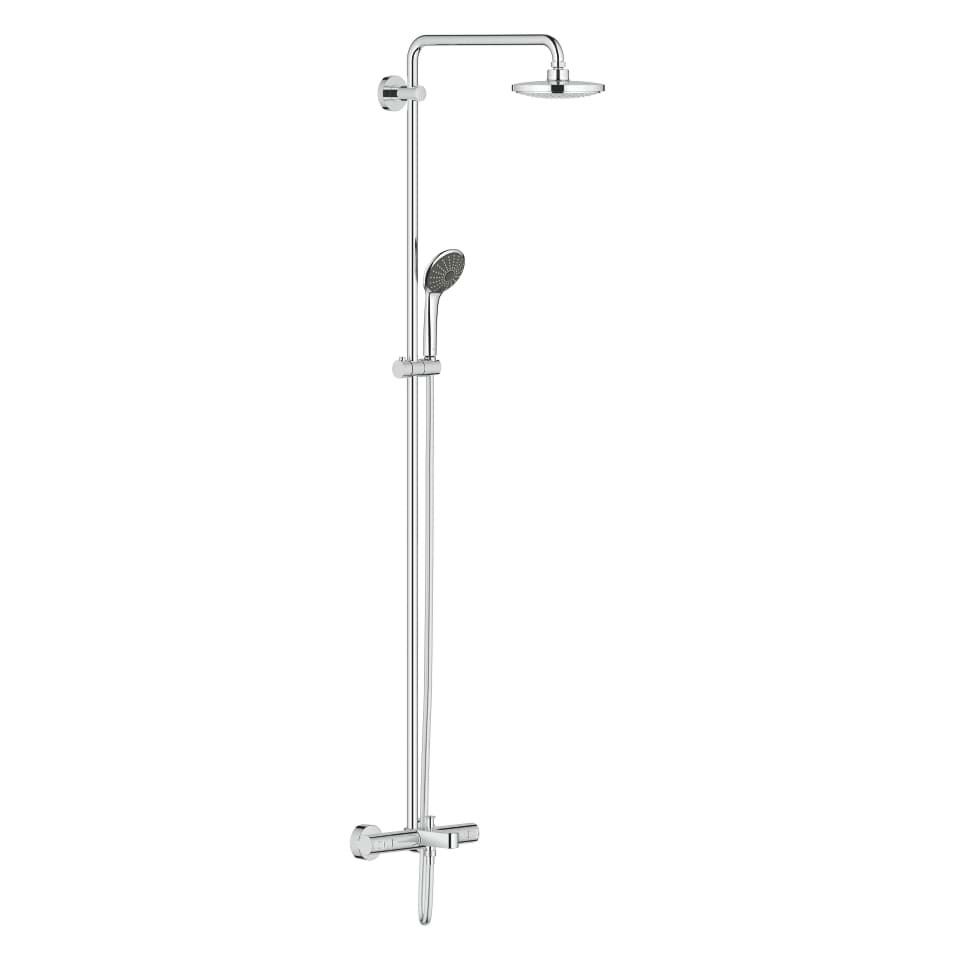 Picture of GROHE Vitalio Joy System 180 shower system with thermostatic bath mixer for wall mounting #27685000 - chrome