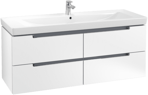 Picture of VILLEROY BOCH Subway 2.0 Vanity unit, 4 pull-out compartments, 1287 x 520 x 449 mm, White Matt A69810MS