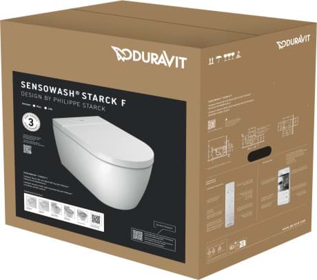 εικόνα του DURAVIT SensoWash® Starck f Pro Compact shower toilet #650002 Design by Philippe Starck 650002012004300