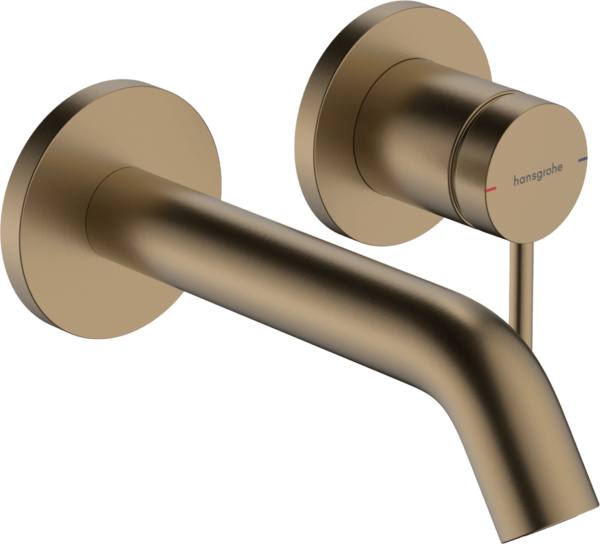 Picture of HANSGROHE Tecturis S Single lever basin mixer for concealed installation wall-mounted EcoSmart+ with spout 16,5 cm Brushed Bronze 73350140