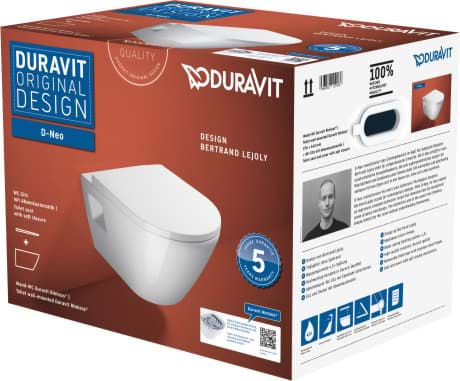 Obrázek DURAVIT D-Neo závěsné WC se sedátkem SoftClose, Rimless #45780900A1  - bílá