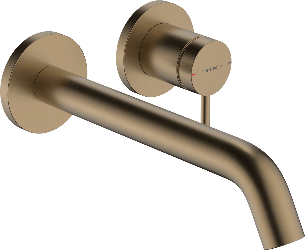 HANSGROHE Tecturis S Single lever basin mixer for concealed installation wall-mounted EcoSmart+ with spout 22,5 cm Brushed Bronze 73351140 resmi