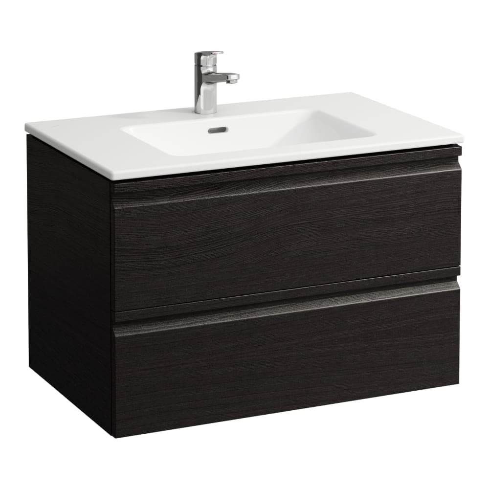 LAUFEN PRO S Pro S Set 800 mm, Waschtisch in weiß glänzend inkl. Waschtischunterbau, 2 Schubladen inkl. Schubladen-Ordnungssystem 800 x 500 x 545 mm #H8619634231041 - 423 - Wenge strukturiert