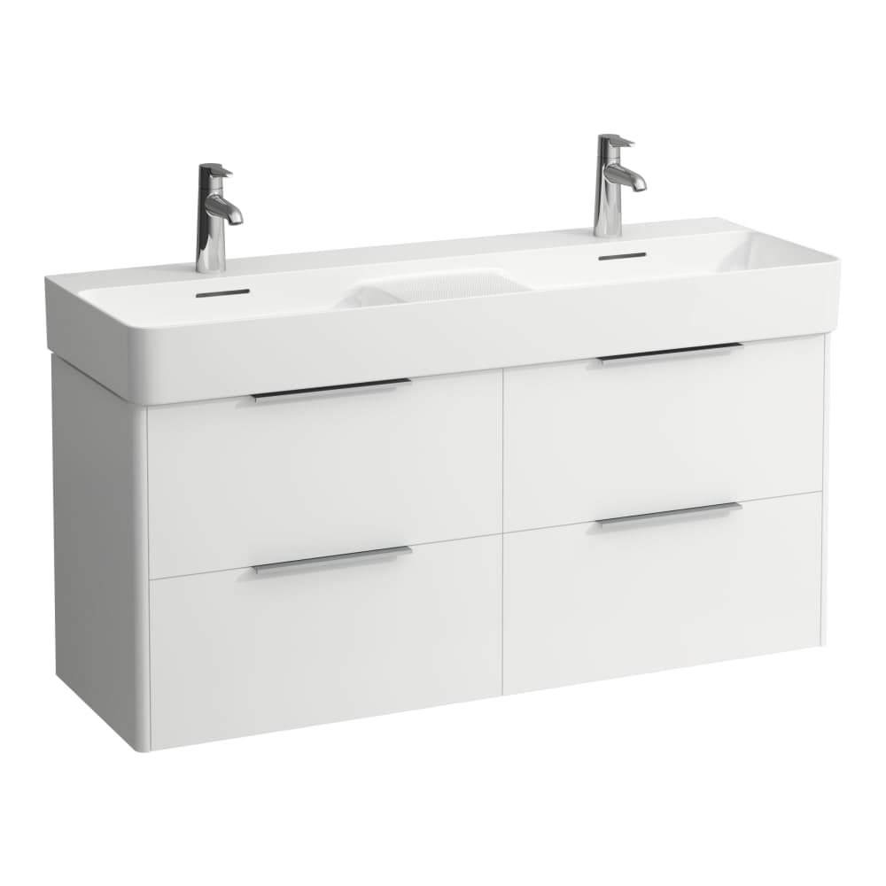 LAUFEN BASE Waschtischunterbau, 4 Schubladen, passend zu Doppelwaschtisch H814282 1180 x 390 x 530 mm #H4025341102661 - 266 - Verkehrsgrau