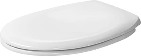Bild von DURAVIT WC-Sitz 006429 #0064290000 - Farbe 00, Form: Oval, Weiß Hochglanz, Farbe Scharnier: Edelstahl 453 x 374 mm