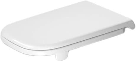 Зображення з  DURAVIT Toilet seat Vital 006041 Design by sieger design #0060410000 - Color 00, White High Gloss, Hinge colour: Stainless steel 361 x 485 mm