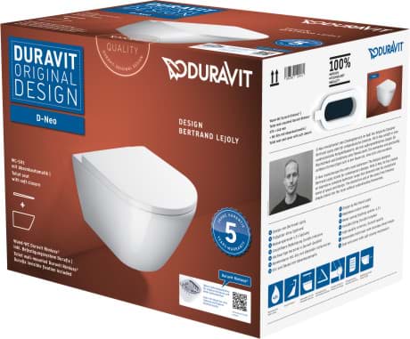 Picture of DURAVIT Toilet set wall-mounted 457709 Design by Bertrand Lejoly #45770900A1 - © Color 00, Packaging dimensions: 396x450x560 mm 370 x 540 mm