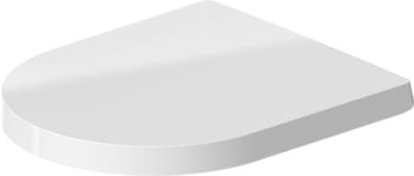 εικόνα του DURAVIT Toilet seat 002019 Design by Philippe Starck #0020190000 - Color 00, White High Gloss, Hinge colour: Stainless steel, Wrap over 374 x 438 mm