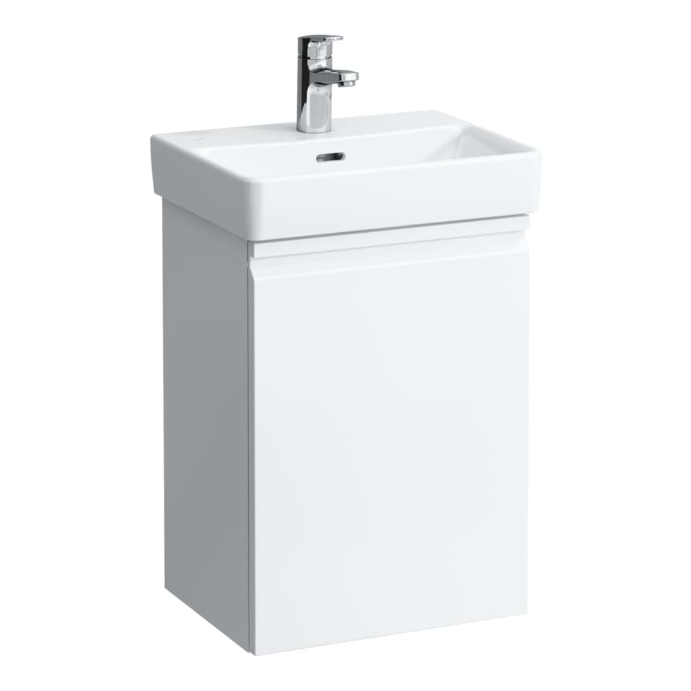 Picture of LAUFEN PRO S Vanity unit, 1 door, right hinged, 1 glass shelf, matches washbasin 815961 415 x 320 x 580 mm 475 - White glossy H4833020964751