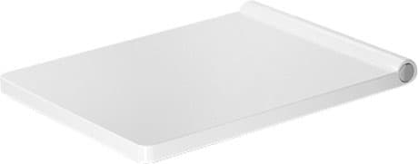 Зображення з  DURAVIT Toilet seat 002209 Design by Duravit #0022090000 - Color 00, White High Gloss, Hinge colour: Stainless steel, Wrap over 378 x 469 mm