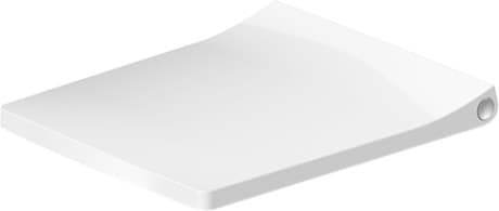 εικόνα του DURAVIT Toilet seat 002129 Design by sieger design #0021290000 - Color 00, White High Gloss, Hinge colour: Stainless steel, Wrap over 371 x 433 mm