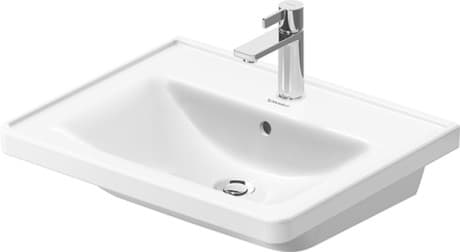 Зображення з  DURAVIT Washbasin 236760 Design by Bertrand Lejoly #2367600000 - p Color 00, White High Gloss, Number of faucet holes per wash area: 1 Middle, Back side glazed: No 600 mm