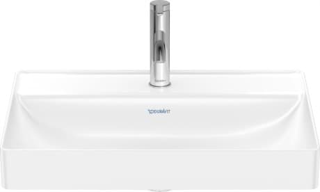 Picture of DURAVIT Washbowl 235460 Design by Duravit #2354600044 - p Color 00, White High Gloss, Rectangular, Number of washing areas: 1 Middle, Number of faucet holes per wash area: 1 Middle 600 mm
