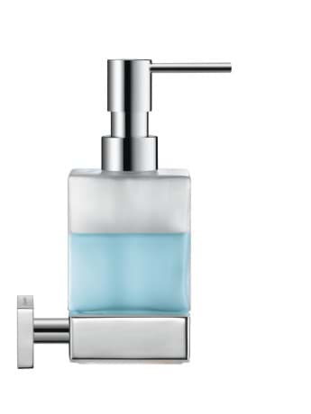 Зображення з  DURAVIT Soap dispenser 009954 Design by Duravit #0099541000 - Color 10, Glass, Brass, Accent colour: White Matt, Capacity: 0,36 l 124 mm