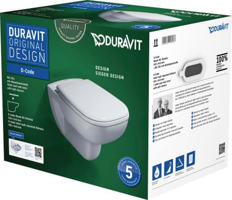 Зображення з  DURAVIT Toilet set wall-mounted 457009 Design by sieger design #45700900A1 - © Color 00, Packaging dimensions: 401x450x565 mm 359 x 545 mm