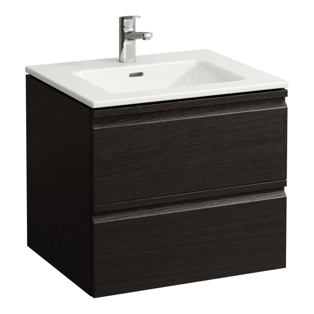 Picture of LAUFEN PRO S Combipack 600 mm, washbasin 'slim' with vanity unit 'Pro' with 2 drawers, incl. drawer organiser 600 x 500 x 545 mm #H8619614791041 - 479 - Bright oak