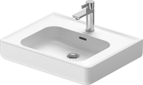 DURAVIT Waschtisch 237660 Design by Philippe Starck #2376600000 - p Farbe 00, Weiß Hochglanz, Anzahl Waschplätze: 1 Mitte, Anzahl Hahnlöcher pro Waschplatz: 1 Mitte, Überlauf: Ja 600 mm