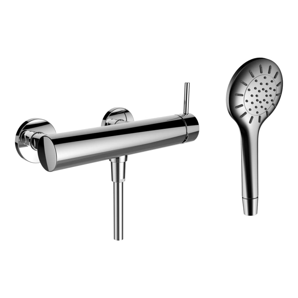 LAUFEN TWINPLUS Wall-mounted single lever shower mixer, with one outlet, with accessories #HF905450100600 resmi