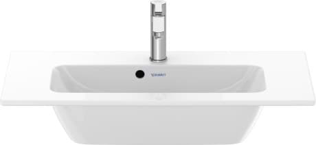 DURAVIT Waschtisch 234283 Design by Philippe Starck #23428300601 - p Farbe AA, Weiß Hochglanz, DuraShield, Anzahl Waschplätze: 1 Mitte, Anzahl Hahnlöcher pro Waschplatz: 1 Mitte 830 x 400 mm