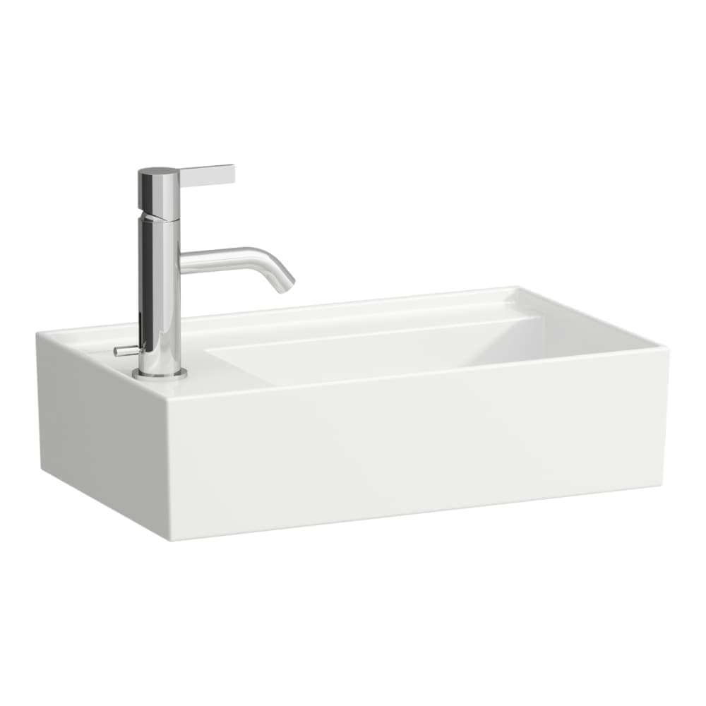Picture of LAUFEN Kartell Small washbasin, tap bank left, with concealed outlet 460 x 280 x 150 mm #H8153357571121