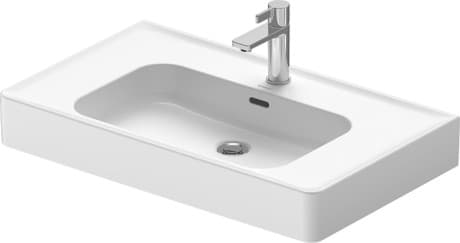 DURAVIT Waschtisch 237780 Design by Philippe Starck #2377800000 - p Farbe 00, Weiß Hochglanz, Anzahl Waschplätze: 1 Mitte, Anzahl Hahnlöcher pro Waschplatz: 1 Mitte, Überlauf: Ja 800 mm
