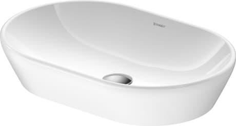 Зображення з  DURAVIT Washbowl 237260 Design by Bertrand Lejoly #23726000701 - • Color 00, White High Gloss, Half oval, Number of washing areas: 1 Middle 600 mm
