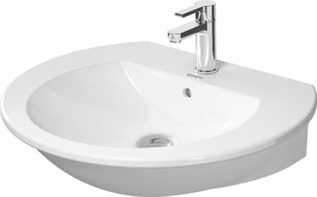 DURAVIT Waschtisch 262165 Design by sieger design #2621650000 - p Farbe 00, Weiß Hochglanz, Anzahl Waschplätze: 1 Mitte, Anzahl Hahnlöcher pro Waschplatz: 1 Mitte 650 x 550 mm