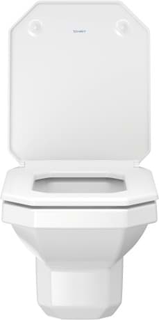 Picture of DURAVIT Toilet seat 006489 Design by Duravit #0064890000 - Color 00, White High Gloss, Removable Seat, Hinge colour: Stainless steel 367 x 437 mm