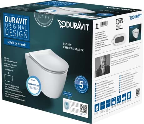 DURAVIT WC-Set wandhängend 459109 Design by Philippe Starck #45910920A1 - © Farbe 20, Kartonabmessungen: 396x450x560 mm 370 x 540 mm