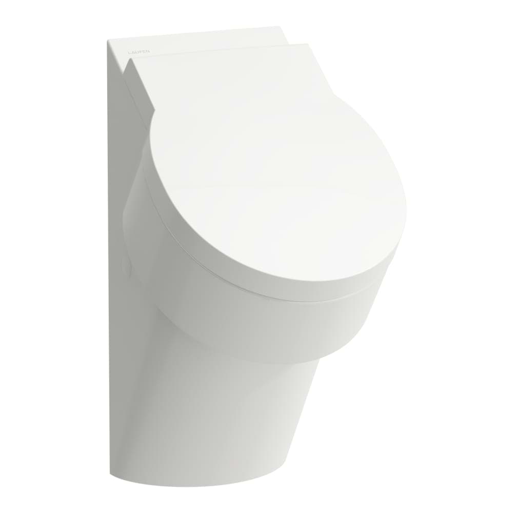 Obrázek LAUFEN VAL Odsávací urinál rimless, vnitřní přívod vody, s otvory pro poklop, 1litrový sifón H894181 objednat zvlášť 305 x 365 x 560 mm 000 - Bílá H8402810000001