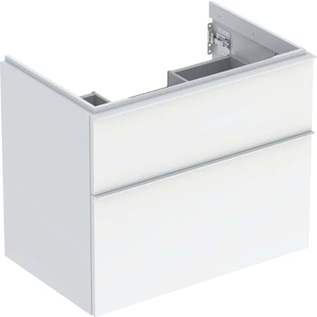 εικόνα του GEBERIT iCon cabinet for washbasin, with two drawers Body and front: sand grey / high-gloss coated Handle: sand grey / matt powder-coated #502.303.JL.1