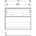 Bild von GEBERIT iCon Unterschrank für Waschtisch, mit zwei Schubladen #502.305.JH.1 - Korpus und Front: Eiche / Melamin Holzstruktur Griff: lava / pulverbeschichtet matt