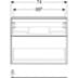 Bild von GEBERIT iCon Unterschrank für Waschtisch, mit zwei Schubladen #502.303.01.1 - Korpus und Front: weiß / lackiert hochglänzend Griff: weiß / pulverbeschichtet matt