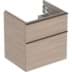 Bild von GEBERIT iCon Unterschrank für Waschtisch, mit zwei Schubladen #502.305.JH.1 - Korpus und Front: Eiche / Melamin Holzstruktur Griff: lava / pulverbeschichtet matt