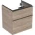 Bild von GEBERIT iCon Unterschrank für Waschtisch, mit zwei Schubladen #502.306.JR.1 - Korpus und Front: Nussbaum hickory / Melamin Holzstruktur Griff: lava / pulverbeschichtet matt