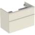 Bild von GEBERIT iCon Unterschrank für Waschtisch, mit zwei Schubladen #502.304.01.1 - Korpus und Front: weiß / lackiert hochglänzend Griff: weiß / pulverbeschichtet matt