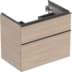Bild von GEBERIT iCon Unterschrank für Waschtisch, mit zwei Schubladen #502.304.01.2 - Korpus und Front: weiß / lackiert hochglänzend Griff: hoch-glanzverchromt