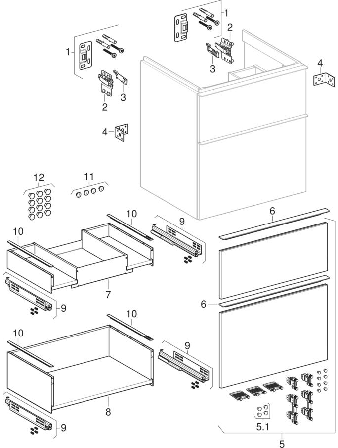 εικόνα του GEBERIT iCon cabinet for washbasin, with two drawers #502.304.01.1