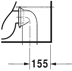 Bild von DURAVIT Stand WC für Kombination 219109 Design by sieger design #2191090000 - © Farbe 00, Weiß Hochglanz, Spülwassermenge: 4,5 l, Position Abgang: Hinten 370 x 650 mm