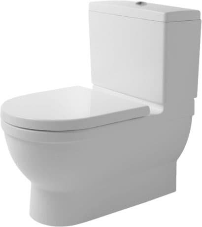 DURAVIT Stand WC für Kombination Big Toilet 210409 Design by Philippe Starck #2104092000 - © Farbe 00, Weiß Hochglanz, Spülwassermenge: 6 l, Spülprinzip: Verdrängung, Abgangsmaß für Vario-Ablaufbogen senkrecht: 205 mm - 270 mm, Abgangsmaß für Vario-Anschluss Set senkrecht/waagerecht: 70 mm - 220 mm 435 x 735 mm